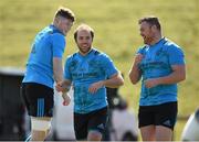 12 April 2016; Munster's Jack O'Donoghue, Duncan Williams and Dave Kilcoyne share a laugh during squad training. University of Limerick, Limerick. Picture credit: Diarmuid Greene / SPORTSFILE