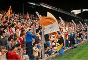 14 August 1977; Armagh and Roscommon supporters cheer on their teams during the game. Armagh v Roscommon, All-Ireland Football Semi-Final. Croke Park, Dublin. Picture credit: Connolly Collection / SPORTSFILE