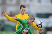 20 April 2010; Richie Baker, Bray Wanderers, in action against Derek Pender, St. Patrick’s Athletic. Airtricity League, Premier Division, Bray Wanderers v St. Patrick’s Athletic, Carlisle Grounds, Bray. Picture credit: David Maher / SPORTSFILE