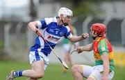 18 April 2010; Neil Foyle, Laois, in action against Shane Kavanagh, Carlow. Allianz GAA Hurling National League, Division 2, Round 7, Carlow v Laois, Dr Cullen Park, Carlow. Picture credit: Brian Lawless / SPORTSFILE