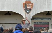 5 April 2010; US Department of the Interior National Parks Ranger John Cantwell speaks to the crowd on a visit to Alcrataz Island. TG4 Ladies Football All-Star Tour, San Francisco, California, USA. Picture credit: Brendan Moran / SPORTSFILE