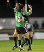 21 April 2010; Troy Nathan and Gavin Duffy, Connacht, celebrates at the end of the match. Celtic League, Connacht v Leinster, Sportsground, Galway. Picture credit: Ray Ryan / SPORTSFILE