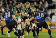 21 April 2010; Fionn Carr, Connacht, in action against Brian O'Driscoll and John Fogarty, Leinster. Celtic League, Connacht v Leinster, Sportsground, Galway. Picture credit: Ray Ryan / SPORTSFILE