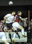 23 April 2010; Garry Breen, Dundalk, in action against Jason Byrne, Bohemians. Airtricity League Premier Division, Dundalk v Bohemians, Oriel Park, Dundalk, Co. Louth. Photo by Sportsfile