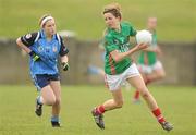 24 April 2010; Jane Moore, St. Leo's, in action against Cora McNulty, St Patrick’s Academy. Tesco All-Ireland Junior A Post Primary Schools Final, St Patrick’s Academy, Dungannon v St Leo’s, Carlow, Gaelic Grounds, Drogheda, Co. Louth. Photo by Sportsfile