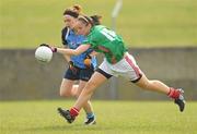 24 April 2010; Roisin Byrne, St. Leo's, in action against Marian Barker, St Patrick’s Academy. Tesco All-Ireland Junior A Post Primary Schools Final, St Patrick’s Academy, Dungannon v St Leo’s, Carlow, Gaelic Grounds, Drogheda, Co. Louth. Photo by Sportsfile