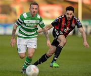 15 April 2016; Gary McCabe, Shamrock Rovers, in action against Roberto Lopes, Bohemians. SSE Airtricity League, Premier Division, Bohemians v Shamrock Rovers. Dalymount Park, Dublin. Picture credit: David Maher / SPORTSFILE