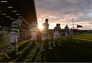 15 April 2016; Shamrock Rovers players walk out for the game. SSE Airtricity League, Premier Division, Bohemians v Shamrock Rovers. Dalymount Park, Dublin. Picture credit: David Maher / SPORTSFILE
