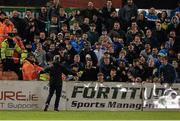 15 April 2016; Supporters from  Bohemians and Shamrock Rovers clash during the second half. SSE Airtricity League, Premier Division, Bohemians v Shamrock Rovers. Dalymount Park, Dublin. Picture credit: David Maher / SPORTSFILE