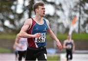 15 April 2016; Robert Meagher, NUI Galway, finishes first in the men's 200m semi-final. Irish Universities Athletic Association Track & Field Championships 2016, Day 1. Morton Stadium, Santry, Co. Dublin. Picture credit: Cody Glenn / SPORTSFILE