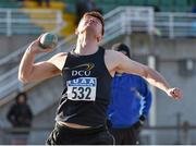 15 April 2016; Mark Rogers, DCU, competes in the men's shot putt event. Irish Universities Athletic Association Track & Field Championships 2016, Day 1. Morton Stadium, Santry, Co. Dublin. Picture credit: Cody Glenn / SPORTSFILE