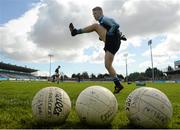 16 April 2016; Dublin players warm up ahead of the match. Electric Ireland Leinster GAA Football Minor Championship First Round, Dublin v Offaly. Parnell Park, Dublin.  Picture credit: Cody Glenn / SPORTSFILE