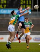 16 April 2016; Aaron Bradshaw, Dublin, in action against Dan Molloy, Offaly. Electric Ireland Leinster GAA Football Minor Championship First Round, Dublin v Offaly. Parnell Park, Dublin.  Picture credit: Cody Glenn / SPORTSFILE