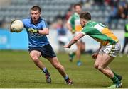 16 April 2016; Conor Lennon, Dublin, in action against Stefan Geoghegan, Offaly. Electric Ireland Leinster GAA Football Minor Championship First Round, Dublin v Offaly. Parnell Park, Dublin.  Picture credit: Cody Glenn / SPORTSFILE