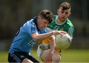 16 April 2016; Conor Hynes, Dublin, in action against Darragh Norris, Offaly. Electric Ireland Leinster GAA Football Minor Championship First Round, Dublin v Offaly. Parnell Park, Dublin.  Picture credit: Cody Glenn / SPORTSFILE