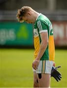 16 April 2016; Kyle Higgins, Offaly, reacts to defeat after the match. Electric Ireland Leinster GAA Football Minor Championship First Round, Dublin v Offaly. Parnell Park, Dublin.  Picture credit: Cody Glenn / SPORTSFILE