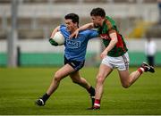 16 April 2016; Colm Basquel, Dublin, in action against Michael Hall, Mayo. Eirgrid GAA Football Under 21 All-Ireland Championship semi-final, Dublin v Mayo. O'Connor Park, Tullamore, Co. Offaly.  Picture credit: Sam Barnes / SPORTSFILE