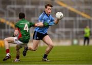 16 April 2016; Con O'Callaghan, Dublin, in action against Eoin O'Donoghue, Mayo. Eirgrid GAA Football Under 21 All-Ireland Championship semi-final, Dublin v Mayo. O'Connor Park, Tullamore, Co. Offaly.  Picture credit: Sam Barnes / SPORTSFILE