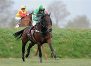 24 April 2010; Freneys Well, with Nina Carberry up, on their way to winning The Irish Field Steeplechase after jumping Ruby's Double. Punchestown Racing Festival, Punchestown, Co. Kildare. Picture credit: Matt Browne / SPORTSFILE