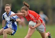 24 April 2010; Ciara O'Sullivan, Cork, in action against Sharon Courtney, Monaghan. Bord Gais Energy Ladies National Football League Division 1 Semi-Final, Cork v Monaghan, St Rynaghs GAA, Banagher, Co Offaly. Picture credit: David Maher / SPORTSFILE