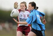 24 April 2010; Jacqueline Kavanagh, Eureka SS, in action against Nicole McKenna, St Paul’s. Tesco All-Ireland Junior B Post Primary Schools Final, Eureka SS, Kells v St Paul’s, Bessbook, Armagh, Gaelic Grounds, Drogheda, Co. Louth. Photo by Sportsfile