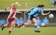 24 April 2010; Leanne Lynch, Eureka SS, in action against Therese Murphy, St Paul’s. Tesco All-Ireland Junior B Post Primary Schools Final, Eureka SS, Kells v St Paul’s, Bessbook, Armagh, Gaelic Grounds, Drogheda, Co. Louth. Photo by Sportsfile