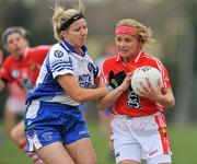 24 April 2010; Amy O'Shea, Cork, in action against Michelle Grimes, Monaghan. Bord Gais Energy Ladies National Football League Division 1 Semi-Final, Cork v Monaghan, St Rynaghs GAA, Banagher, Co Offaly. Picture credit: David Maher / SPORTSFILE
