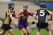 24 April 2010; Josie Dwyer, Wexford, in action against Leann Fennelly, left, and Kate McDonald, Kilkenny. Division 1 Camogie National League Final, Offaly v Wexford, Semple Stadium, Thurles, Co. Tipperary. Picture credit: Brian Lawless / SPORTSFILE