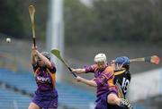 24 April 2010; Michelle O'Leary, left, and Caroline Murphy, Wexford, in action against Ann Dalton, Kilkenny. Division 1 Camogie National League Final, Offaly v Wexford, Semple Stadium, Thurles, Co. Tipperary. Picture credit: Brian Lawless / SPORTSFILE