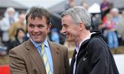 24 April 2010; Trainer Evan Williams, who sent out Barizan to win The Airshow 100 Champion Four Year Old Hurdle, with Ryanair Chief Executive Officer Michael O'Leary after The Airshow 100 Champion Four Year Old Hurdle. Punchestown Racing Festival, Punchestown, Co. Kildare. Picture credit: Matt Browne / SPORTSFILE