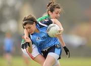 24 April 2010; Brona Devlin, St Patrick’s Academy, in action against Sarah Dempsey, St Leo’s. Tesco All-Ireland Junior A Post Primary Schools Final, St Patrick’s Academy, Dungannon v St Leo’s, Carlow, Gaelic Grounds, Drogheda, Co. Louth. Photo by Sportsfile