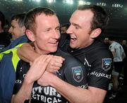 24 April 2010; Sligo players Mark Breheny, left, and Colm McGee celebrate after the game. Allianz GAA Football National League Division 3 Final, Antrim v Sligo, Croke Park, Dublin. Picture credit: Daire Brennan / SPORTSFILE