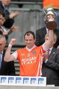 25 April 2010; Armagh captain Steven McDonnell lifts the cup. Allianz GAA Football National League Division 2 Final, Down v Armagh, Croke Park, Dublin. Picture credit: Pat Murphy / SPORTSFILE