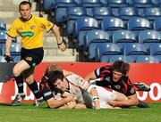 25 April 2010; Ian Whitten, Ulster, goes over the line to score a try. Celtic League, Edinburgh v Ulster, Murrayfield Stadium, Edinburgh, Scotland. Picture credit: Dave Gibson / SPORTSFILE