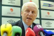 26 April 2010; Republic of Ireland manager Giovanni Trapattoni speaking during a senior training camp announcement. FAI Headquarters, Abbotstown, Dublin. Photo by Sportsfile