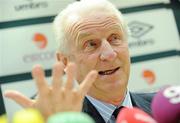 26 April 2010; Republic of Ireland manager Giovanni Trapattoni speaking during a senior training camp announcement. FAI Headquarters, Abbotstown, Dublin. Photo by Sportsfile