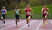 16 April 2016; Marcus Lawler, IT Carlow, 632, on his way to winning the 200M event. Irish Universities Athletic Association Track & Field Championships 2016, Day 1. Morton Stadium, Santry, Co. Dublin. Picture credit: Oliver McVeigh / SPORTSFILE