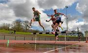 16 April 2016; Leaders in the mens 3000M steeplechase event. Irish Universities Athletic Association Track & Field Championships 2016, Day 1. Morton Stadium, Santry, Co. Dublin. Picture credit: Oliver McVeigh / SPORTSFILE