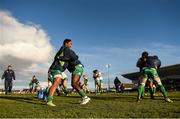16 April 2016; Connacht players warm up ahead of the game. Guinness PRO12 Round 20, Connacht v Munster. The Sportsground, Galway.  Picture credit: Stephen McCarthy / SPORTSFILE