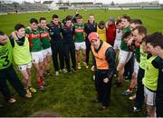 16 April 2016; Mayo manager Michael Solan gives a team talk after the game. Eirgrid GAA Football Under 21 All-Ireland Championship semi-final, Dublin v Mayo. O'Connor Park, Tullamore, Co. Offaly.  Picture credit: Sam Barnes / SPORTSFILE