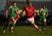 16 April 2016; Simon Zebo, Munster, on his way to scoring his side's first try. Guinness PRO12 Round 20, Connacht v Munster. The Sportsground, Galway.  Picture credit: Stephen McCarthy / SPORTSFILE