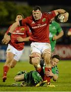 16 April 2016; Robin Copeland, Munster, is tackled by John Cooney, Connacht. Guinness PRO12 Round 20, Connacht v Munster. Sportsground, Galway.  Picture credit: Seb Daly / SPORTSFILE
