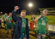 16 April 2016; Finlay Bealham, left, and Ultan Dillane, Connacht, following their side's victory. Guinness PRO12 Round 20, Connacht v Munster. The Sportsground, Galway.  Picture credit: Stephen McCarthy / SPORTSFILE