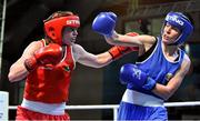 17 April 2016; Svetlana Staneva, Bulgaria, right, exchanges punches with Katie Taylor, Ireland, during their Women's Lightweight 57-60kg Box-Off bout. AIBA 2016 European Olympic Qualification Tournament Event. Samsun, Turkey. Photo by Sportsfile