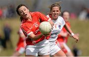 17 April 2016; Orlagh Farmer, Cork, in action against Sinead McCleary, Armagh. Lidl Ladies Football National League Division 1 Round 7, Cork v Armagh. GAA National Training Centre, Abbotstown, Dublin.  Picture credit: Seb Daly / SPORTSFILE