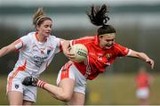 17 April 2016; Hannah Looney, Cork, in action against Fionnuala McKenna, Armagh. Lidl Ladies Football National League Division 1 Round 7, Cork v Armagh. GAA National Training Centre, Abbotstown, Dublin.  Picture credit: Seb Daly / SPORTSFILE