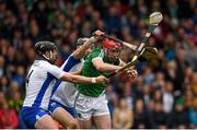 17 April 2016; Barry Nash, Limerick, in action against Noel Connors and Darragh Fives, Waterford. Allianz Hurling League, Division 1, semi-final, Waterford v Limerick. Semple Stadium, Thurles, Co. Tipperary. Picture credit: Ray McManus / SPORTSFILE