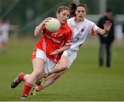 17 April 2016; Rhona Ni Bhuachalla, Cork, in action against Mairead Tennyson, Armagh. Lidl Ladies Football National League Division 1 Round 7, Cork v Armagh. GAA National Training Centre, Abbotstown, Dublin.  Picture credit: Seb Daly / SPORTSFILE