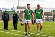 17 April 2016; John Fitzgibbon, left, and Richie McCarthy, Limerick, leave the field following their defeat. Allianz Hurling League Division 1 Semi-Final, Waterford v Limerick. Semple Stadium, Thurles, Co. Tipperary. Picture credit: Stephen McCarthy / SPORTSFILE