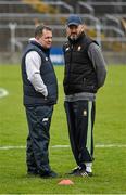 17 April 2016; Clare manager Davy Fitzgerald and selector Donal Og Cusack, right, before the game. Allianz Hurling League, Division 1, semi-final, Kilkenny v Clare. Semple Stadium, Thurles, Co. Tipperary. Picture credit: Ray McManus / SPORTSFILE